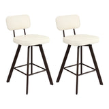 Artiss Bar Stools Set of 2 Swivel Counter 68cm Height Stools w/ Padded Backrest Beige