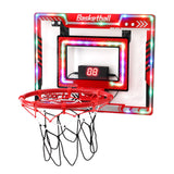 Everfit 2 in 1 Kids Basketball Hoop Adjustable Stand Over Door Scoreboard Red