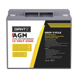 Giantz AGM Deep Cycle Battery 12V 25Ah Box Portable Solar Caravan Camping