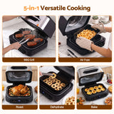Devanti 5-in-1 Electric BBQ Grill Air Fryer, 2200W 8L Smart Thermometer