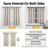 Artiss Blockout Curtains 2X 132x160cm Thermal Insulated Eyelet Drapes Beige