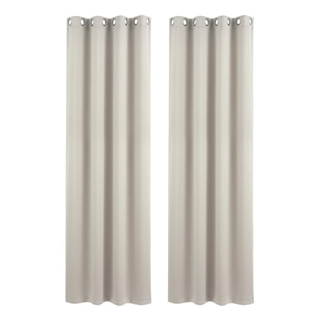 Artiss Blockout Curtains 2X 132x213cm Thermal Insulated Eyelet Drapes Beige
