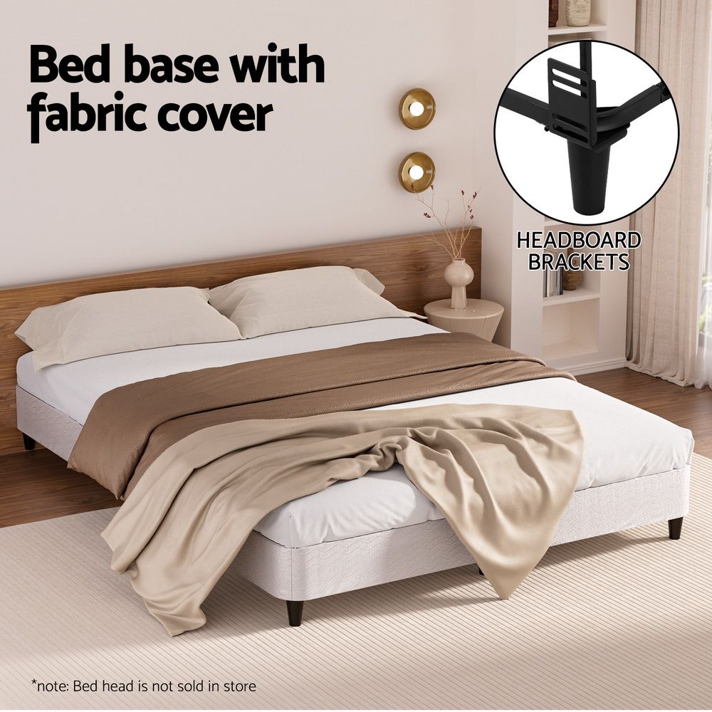Aria Bed Frame Double Size Metal Grey MASON