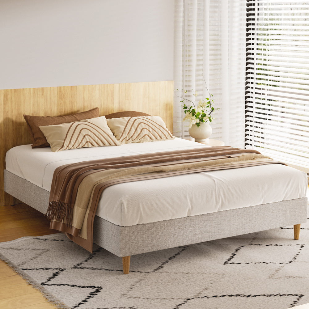 Aria Bed Frame Double Size Beige ZORA