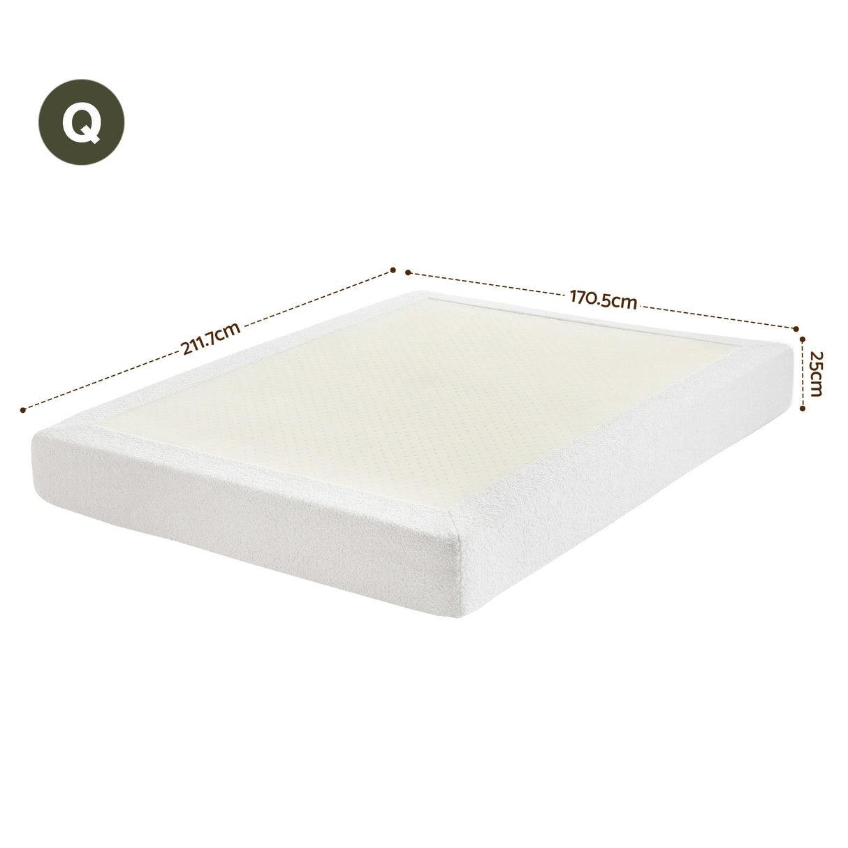 Artiss Compression Bed Frame Queen Size No Assembly Vacuum High Density Sponge Boucle Cream White