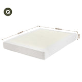 Artiss Compression Bed Frame Queen Size No Assembly Vacuum High Density Sponge Boucle Cream White