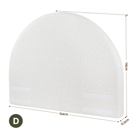 Artiss Double Size Headboard for Bed Frame Boucle Fabric No-Assembly Vacuum Compressed Soft Backrest with Removable Washable Cover 154cm Wide
