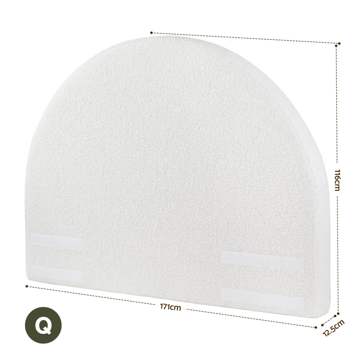 Artiss Queen Size Headboard for Bed Frame Boucle Fabric No-Assembly Vacuum Compressed Soft Backrest with Removable Washable Cover 171cm Wide