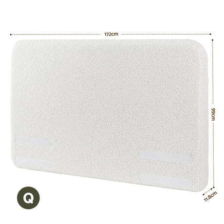 Artiss Queen Headboard for Bed Frame Boucle Fabric No-Assembly Vacuum Compressed Soft Backrest with Removable Washable Cover 172cm Wide