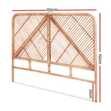 Artiss Bed Headboard Queen Bedhead Rattan - FRED Pine