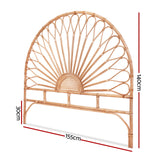 Artiss Bed Headboard Queen Bedhead Rattan - MARI Pine