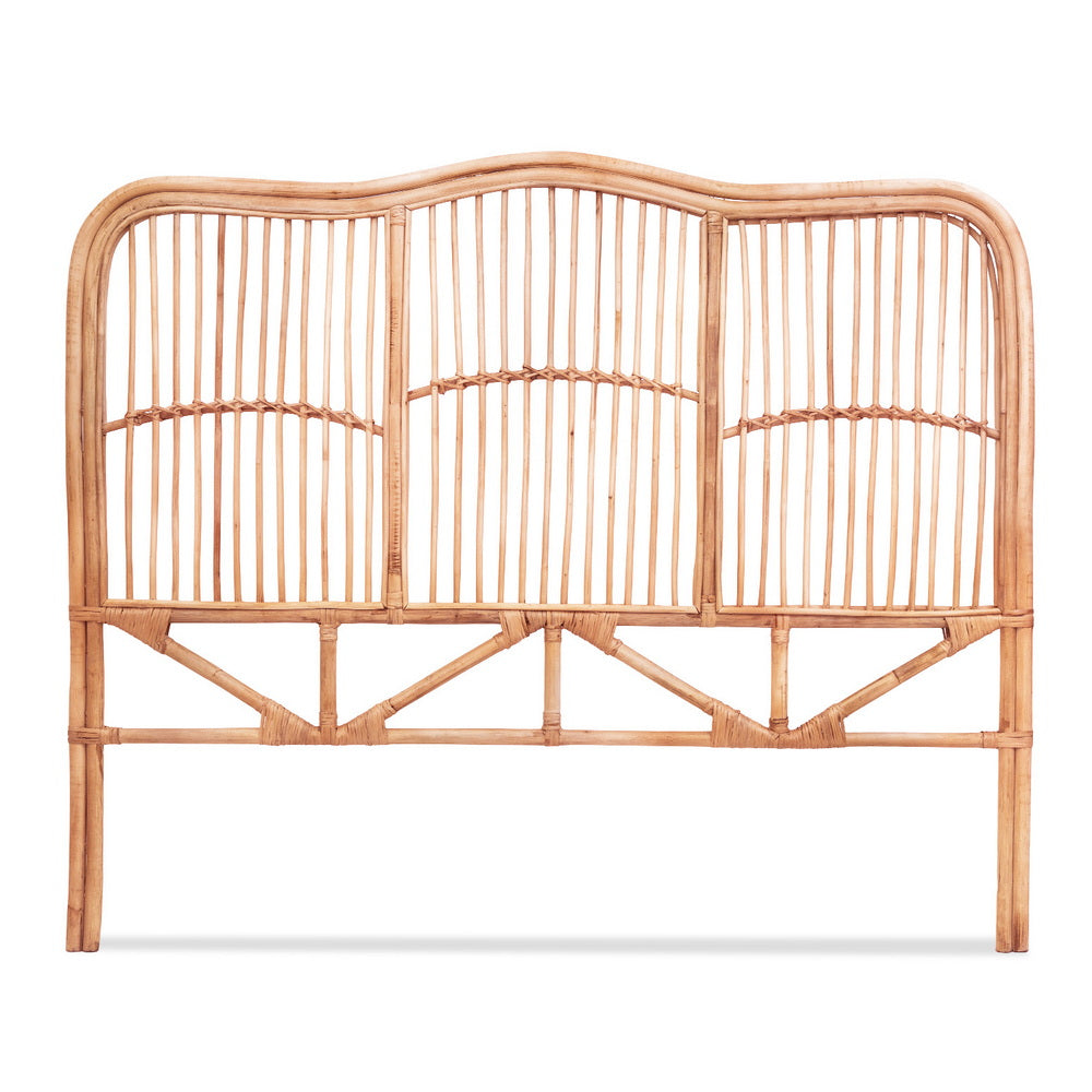 Artiss Bed Headboard Double Bedhead Rattan - NERO Pine