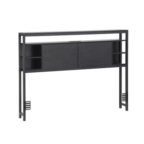 Artiss Bed Headboard Queen Storage Bedhead Charging Station Black