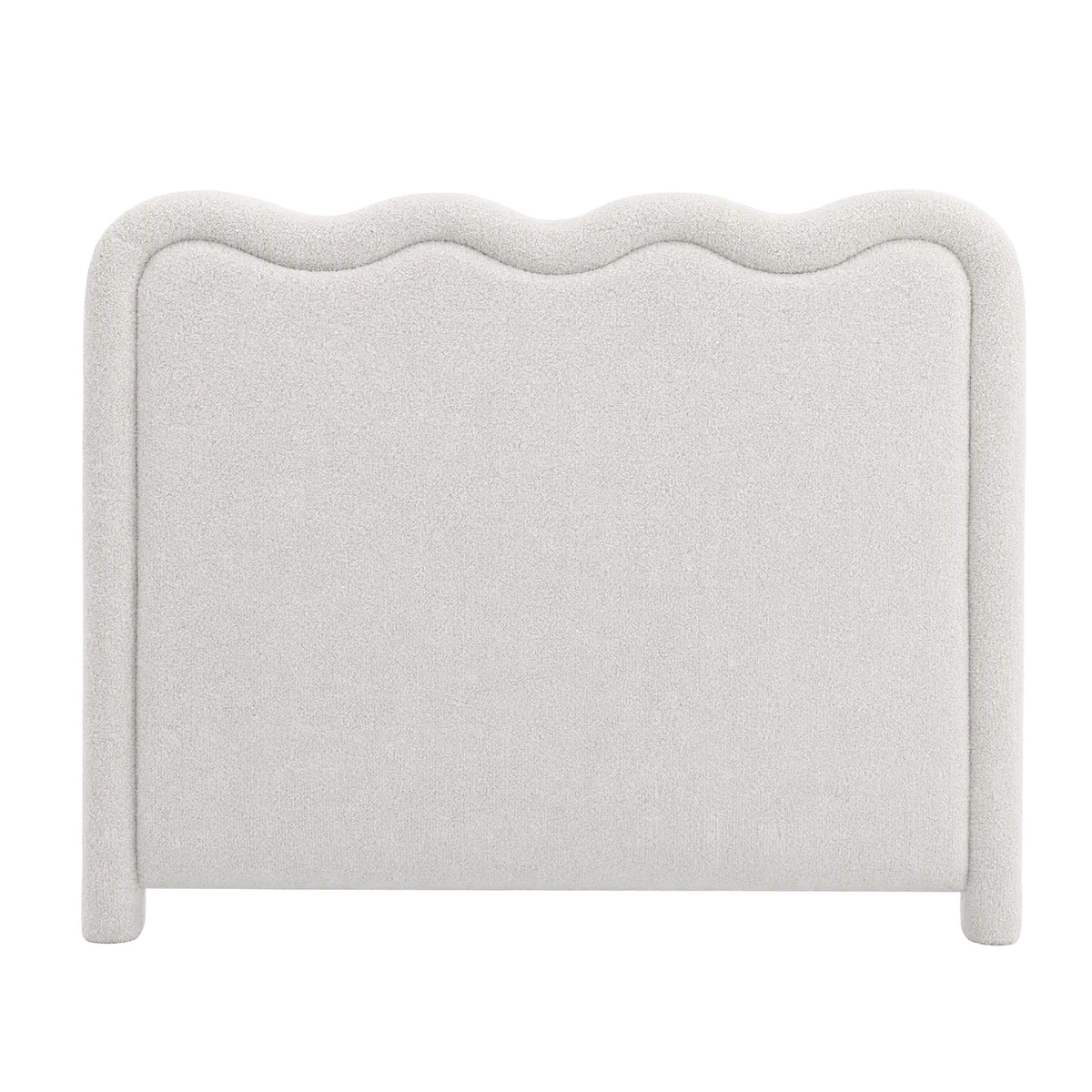 Artiss Boucle Bed Head Double Size Upholstered Wavy Headboard Beige