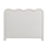 Artiss Boucle Bed Head Double Size Upholstered Wavy Headboard Beige