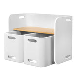 Ember 3PCS Kids Table and Chairs Set Multifunctional Storage Desk White