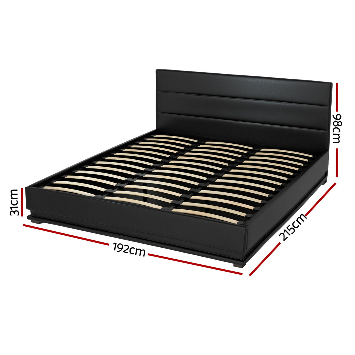King Bed Frame - Lumi - LED Gas Lift