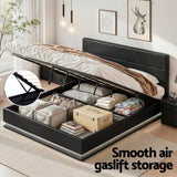 King Bed Frame - Lumi - LED Gas Lift