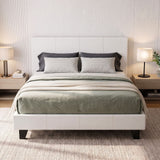 Neo Bed Frame Double Size White Upholstered