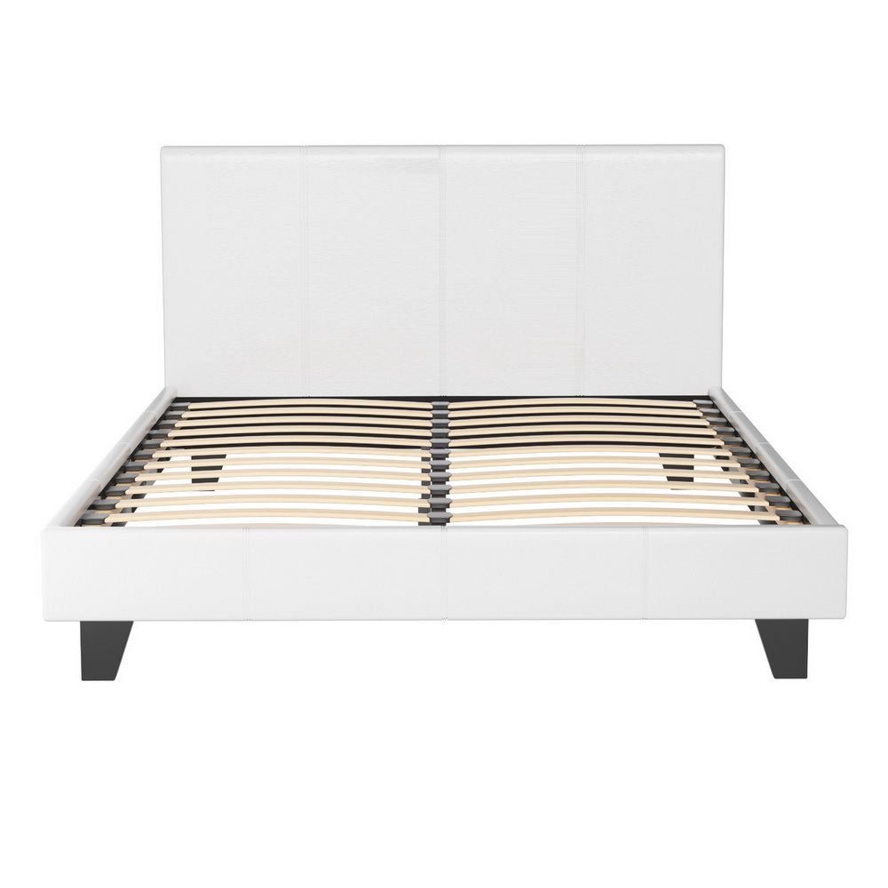 Neo Bed Frame Double Size White Upholstered