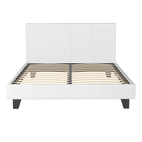 Neo Bed Frame Double Size White Upholstered
