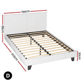 Neo Bed Frame Double Size White Upholstered