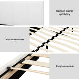 Neo Bed Frame Double Size White Upholstered