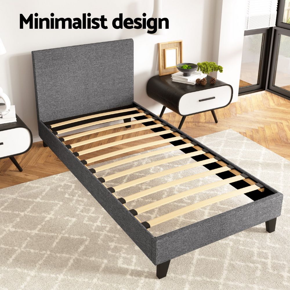 Neo Grey Single Bed Frame