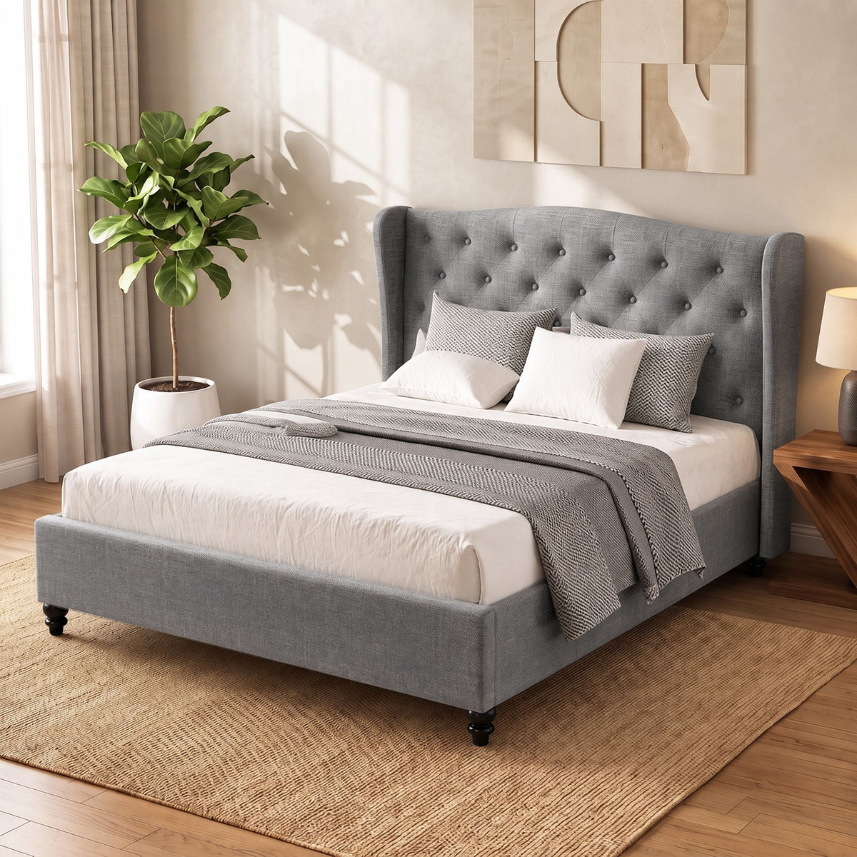 Pier Grey Bed Frame Double Size