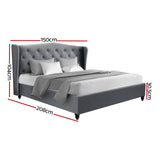 Pier Grey Bed Frame Double Size