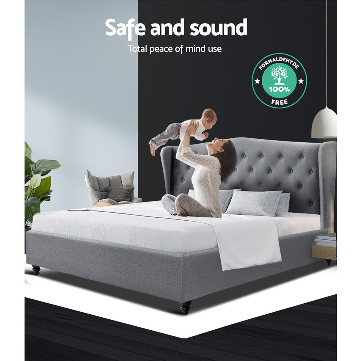 Pier Grey Bed Frame Double Size