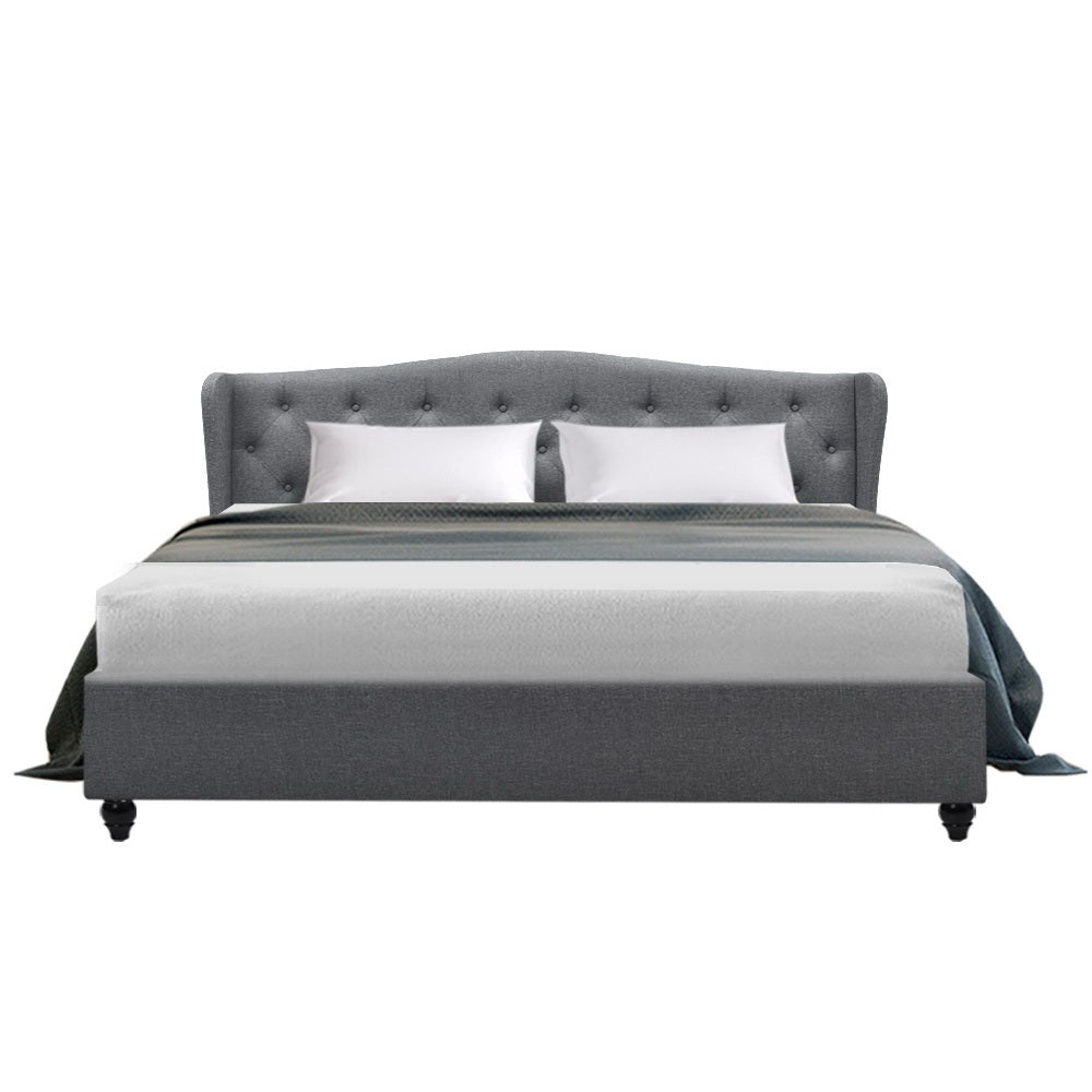 Artiss Bed Frame King Size Grey PIER