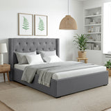 Artiss Queen Bed Frame Storage Tufted Headboard Gas Lift Base Grey