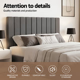 Artiss King Bed Frame with Storage Grey Velvet Headboard Gas Lift Platform Base