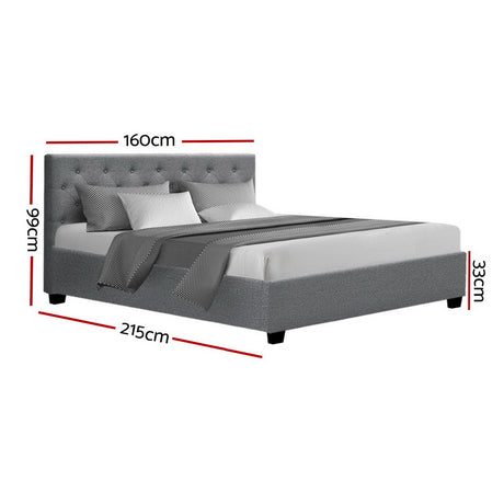 Vila Grey Queen Bed Gas Lift Frame