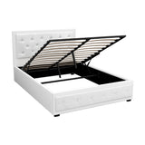 Double White Tiyo Gas Lift Bed Frame