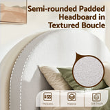 Artiss Queen Bed Frame Boucle Fabric Vacuum Compressed Beds Removable Washable Cover No-Assembly