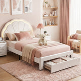 Artiss King Single Bed Frame with Storage Drawer Upholstered Velvet Platform Bed LED Headboard
