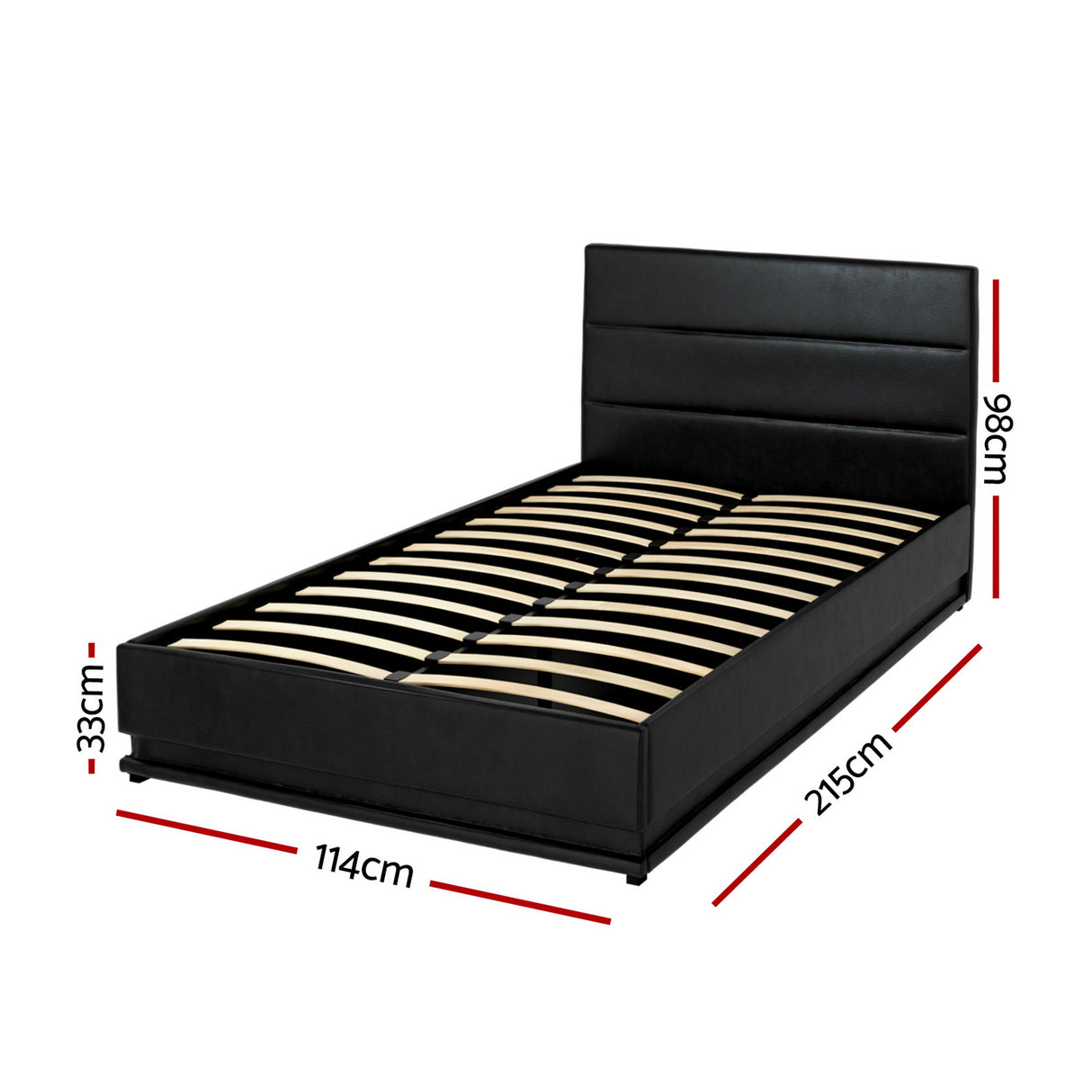 Lumi King Single LED Gas lift Bed Frame