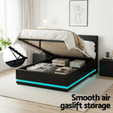 Lumi King Single LED Gas lift Bed Frame