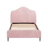 Olan Pink Velvet Bed Frame - King Single Size