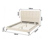 Artiss Double Bed Frame Upholstered Platform Bed with Tufted Headboard 300kg Support
