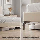 Artiss Double Bed Frame Upholstered Platform Bed with Tufted Headboard 300kg Support