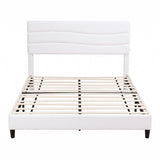 Artiss Queen Bed Frame with Storage Adjustable Headboard Platform Base Linen Fabric Charging Ports