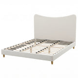 Artiss King Bed Frame with Boucle Headboard, Beige, 300kg Capacity