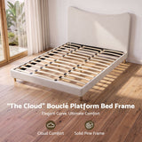 Artiss King Bed Frame with Boucle Headboard, Beige, 300kg Capacity