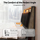 Artiss Queen Bed Frame LED Storage Headboard with Charging Station Black