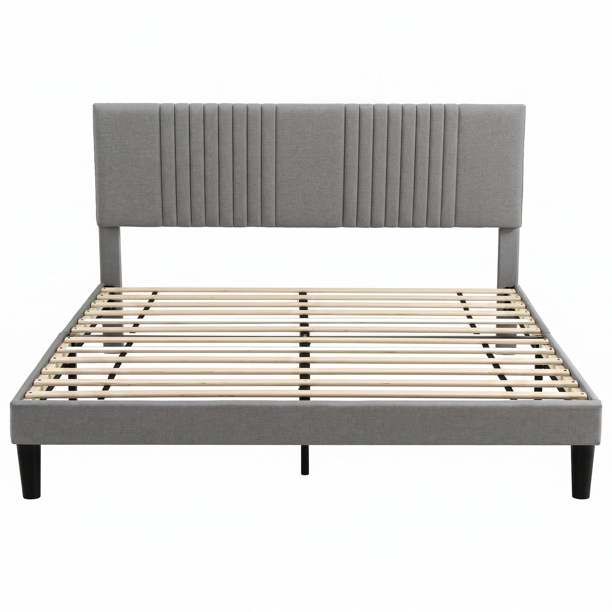 Artiss King Bed Frame with Adjustable Headboard, Grey, 300kg Capacity