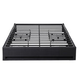 Artiss Queen Bed Frame with Storage Drawers RGB Lights Charging Station Upholstered Fabric