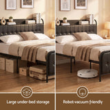 Artiss King Bed Frame with Storage Headboard SAA Certified Charging Station